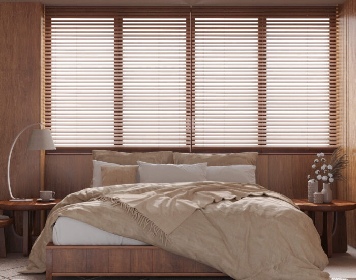 venetian blinds in a bedroom in liverpool