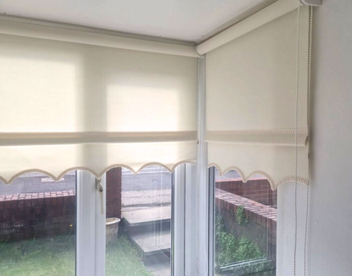 Cream roller blinds in Liverpool